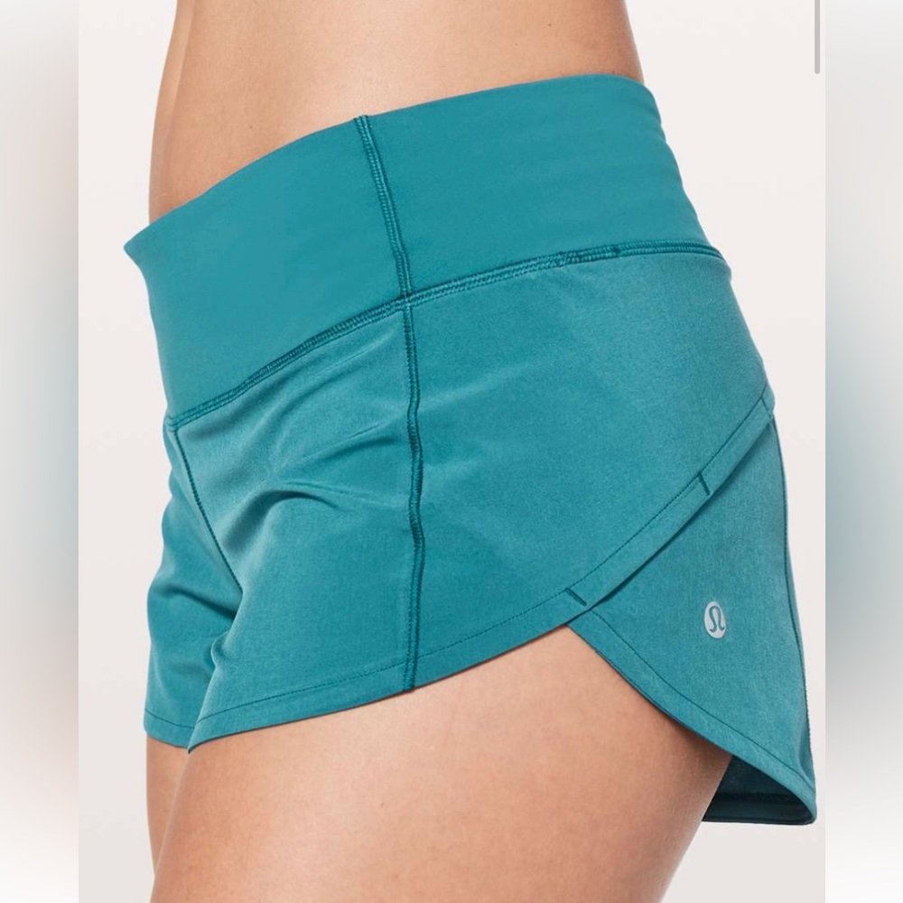Teal LULULEMON 2.5 Inch Speed Up Shorts